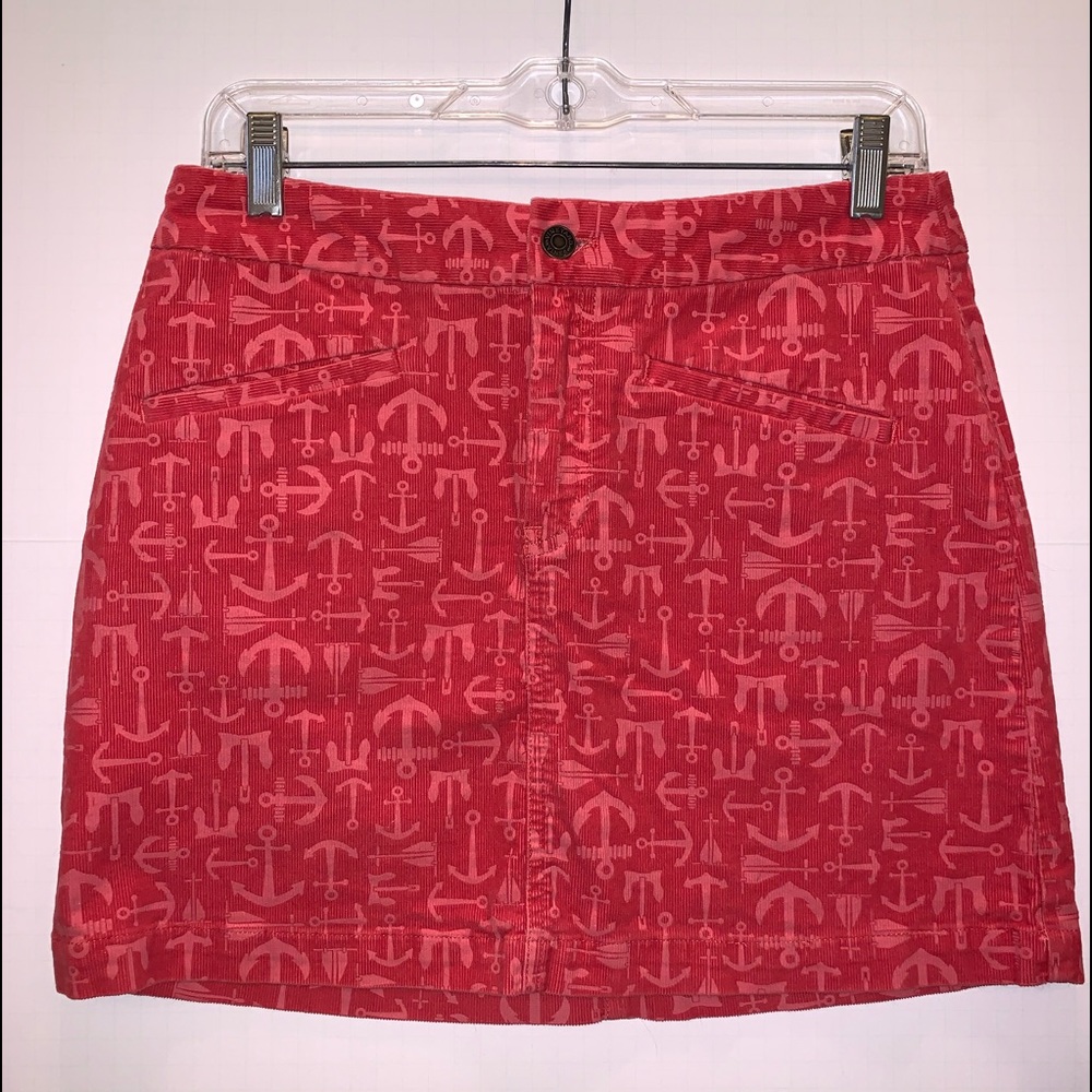 Vineyard Vines Corduroy Anchor Print Mini Skirt